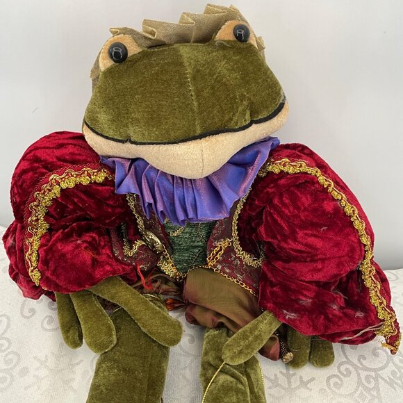 Velvet Frog Prince Decorative Holiday Doll Collectible Stuffed Animal - Picture 3 of 8